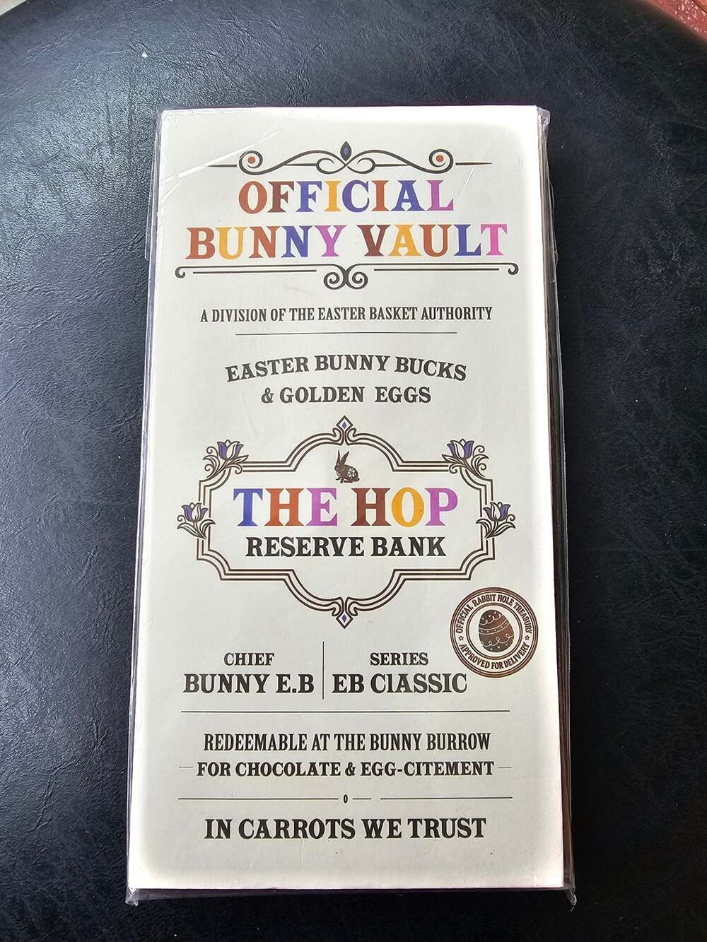 Official Bunny Vault The Hop Reserve Bank Easter Bunny Bucks Money Envelope